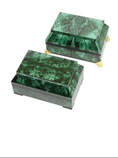 Ларцы из натурального малахита, разные размеры