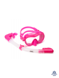 Маска для дайвинга с трубкой Scuba Brothers Flipper Pink, комплект