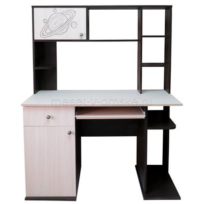 Стол компьютерный Гермес-4 с фрезеровкой Глобус