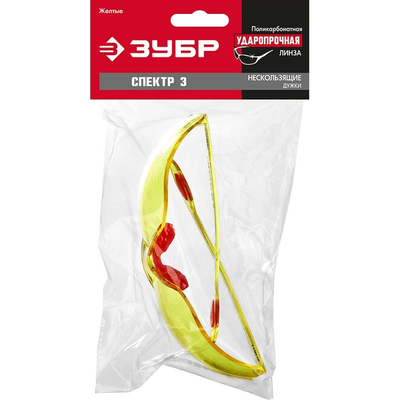 Прозрачные защитные очки Зубр Спектр 3 открытого типа, двухкомпонентные дужки 110316