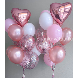 Фонтаны 12  шаров "Металлик розовое золото"