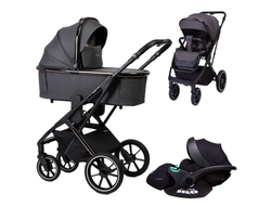 Коляска 3в1 Peppy Tecla 2024 Shadow Antrazit Chrome Edition, Графитовый (Verona)