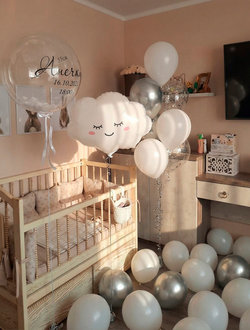 Набор шаров на выписку баблс с метриками и облачко