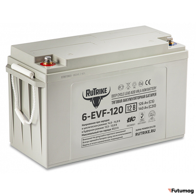 Тяговый аккумулятор RuTrike 6-EVF-120 (12V120A/H C3)