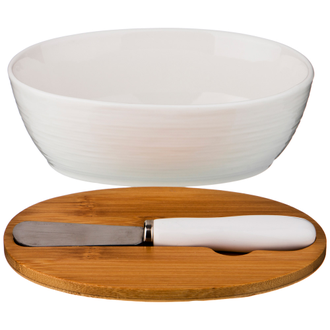 МАСЛЕНКА С КРЫШКОЙ с металлическим ножом 14,5*11*5,5 см