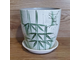 Керамический цветочный горшок "Зеленый бамбук" 21 см (5.4 л) белый