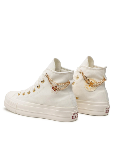 Белые Converse Chuck Taylor All Star Lift на платформе с сердечком A04453C