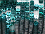 Французские пайетки 2040 4 мм  Métallic Turquoise  (нитка около 1000 шт)