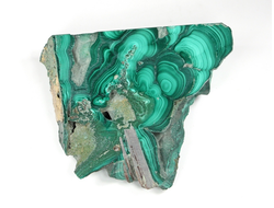 Малахит, срез полировка с одной стороны, ДР Конго (70*58*30 мм, 180 г) №25841
