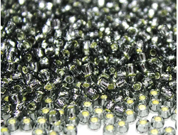 Toho 15/0 0029 Transparent Silver-Lined Black Diamond /  Прозрачный чёрный бриллиант с серебряной ли
