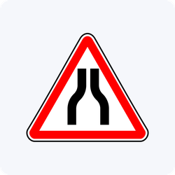 Дорожные знаки 1.20.1, 1.20.2, 1.20.3 Сужение дороги