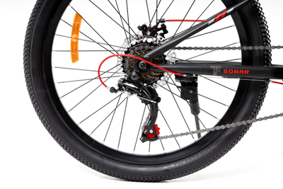 Велосипед FET technics 24" black-red (21 скорость, Shimano, дисковые тормоза)