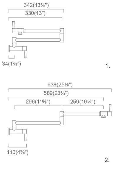 Смеситель Kantera Pot Filler KTR043-RB PearlArc Technology