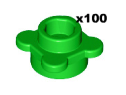 Plate, Round 1 x 1 with Flower Edge 4 Knobs / Petals, Bright Green (33291 / 4619599 / 6170300)