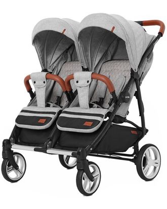 Коляска прогулочная для двойни Carrello Connect Rock Grey