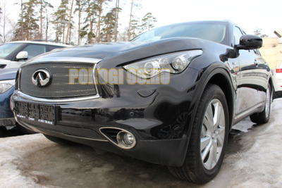 Защита радиатора Infiniti FX37 2010-2012/FXII37 2012-2013/QX70 2013- (дизель) black низ PREMIUM