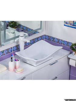 Фигурный умывальник MELANA накладная раковина mln-7459