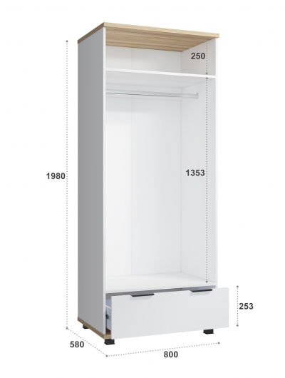 Детская СКАЙЛАЙТ - Шкаф платяной СЛ-2К