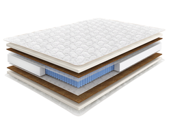 MemoryFoam 4см + Кокос 1см + Войлок + НПБ (256 пр./кв.м.) + Войлок + Кокос 1см + MemoryFoam 4см