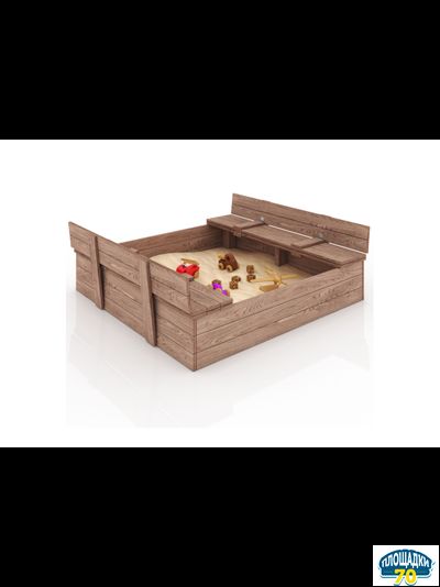 Детская складная песочница "Бабочка" с крышкой и скамейками-лавочками неокрашенная