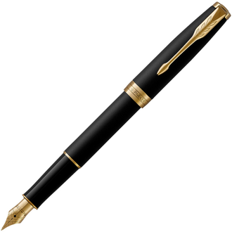 Ручка перьевая  PARKER SONNET MATT BLACK GT 2 черный 0,8мм, 1931516