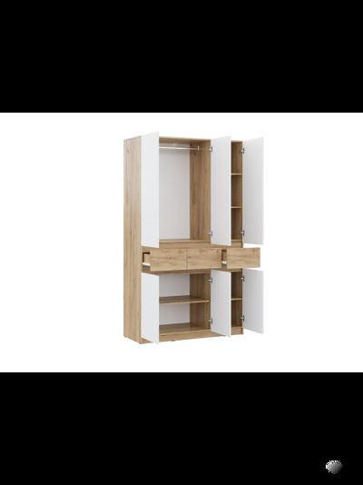 Бостон Лайт Шкаф ШК-003 (3-ств.) Дуб Крафт золотой / Белый (Гладкий)