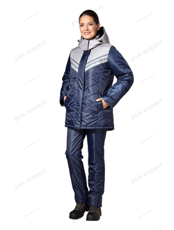Куртка рабочая женская зимняя &quot;Эребус&quot; цвет темно-синий/серый