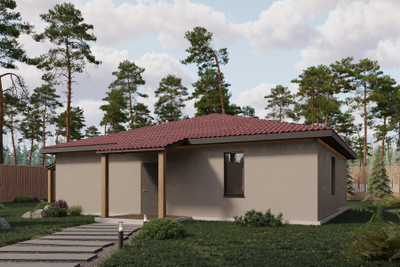 Одноэтажный дом с двумя спальнями 99.12м² и террасой 21м2 (S18)