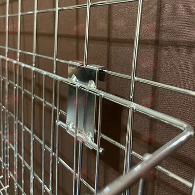 P4020 Корзина на торговую решетку, размеры 385х300х200 мм, цвет: хром