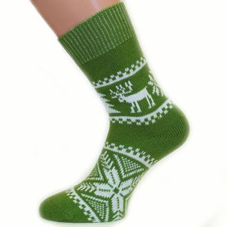 Теплые шерстяные носки Н212-12 зелёный