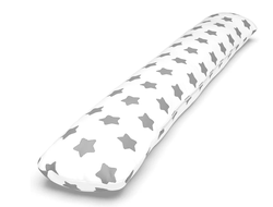 Подушка для тела во весь рост I 190 см с шариками внутри с наволочкой на молнии хлопок цвет серые звезды
