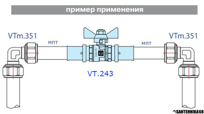 Кран шаровой под пресс Valtec