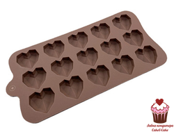 Форма силиконовая для шоколада Алмазные сердца