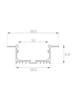 Алюминиевый профиль 4L-9032-SH ANOD Шпаклёвка