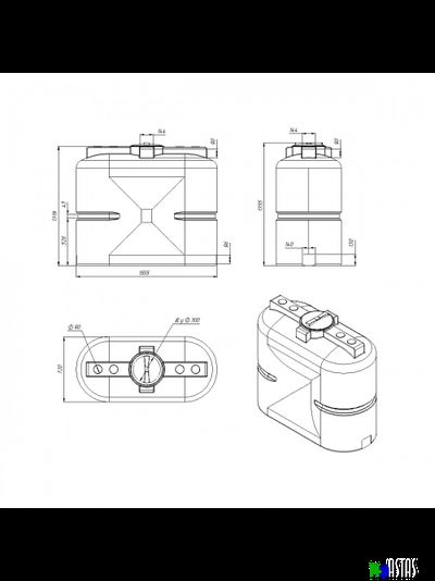 Емкость Экопром S 1000 л синяя