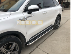 Пороги с накладным листом d53 для Kia Sorento 2020-