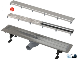 Лоток для душа AlcaPlast APZ13-DOUBLE9-550 желоб в комплекте с решеткой купить в магазине Marysя