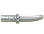 Minifigure, Weapon Knife with Flat Hilt End and Curved Blade, Cross Hatched Grip, Flat Silver (37341b / 6225493)