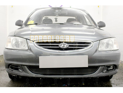 Защита радиатора Hyundai Accent (ТагАЗ) 2001-2012 black