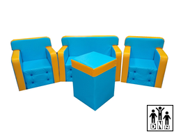 Детская игровая мебель "Малютка" голубой / желтый