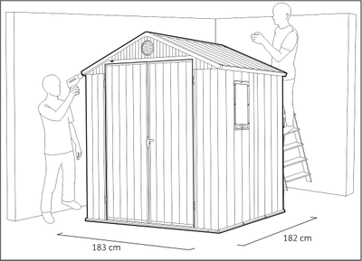 Сарай "Дарвин 6х6" (размеры 183 х 182 см), коричневый