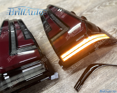 Стопы Toyota Land Cruiser Prado 150 2009-2024 с анимацией черные