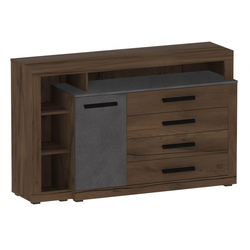 Глазго спальня Тумба с дв и 4 ящ Металл Бруклин/Таксония  ш*г*в 1590?455?1000 мм