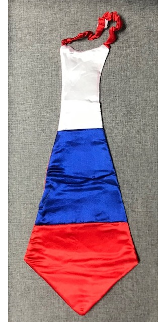Галстук большой 57см Триколор Россия