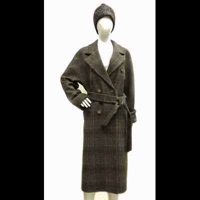 Женское серое пальто в клетку  Arti Moda Пенза 19608 фото