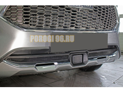 Защита радиатора Haval F7 2019- / Haval F7 X 2019- black низ с датчиком ACC (2 части)