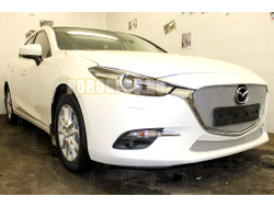 Защита радиатора Mazda 3 2016-2019 chrome верх PREMIUM