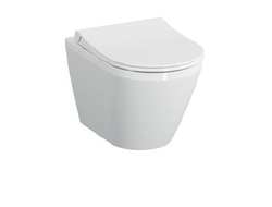 Комплект: Подвесной безободковый унитаз Vitra Integra Round, с тонким сиденьем с микролифтом, инсталяцией и панелью управления, 9856B003-7205