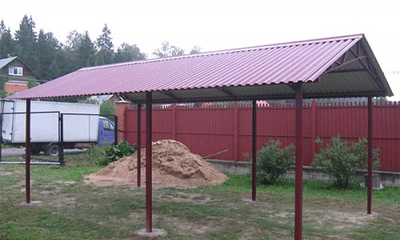 НАВЕС ДВУХСКАТНЫЙ МЕТАЛЛИЧЕСКИЙ