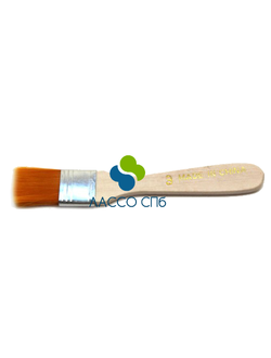 Кисть нейлон плоская короткая ручка №3